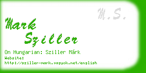 mark sziller business card